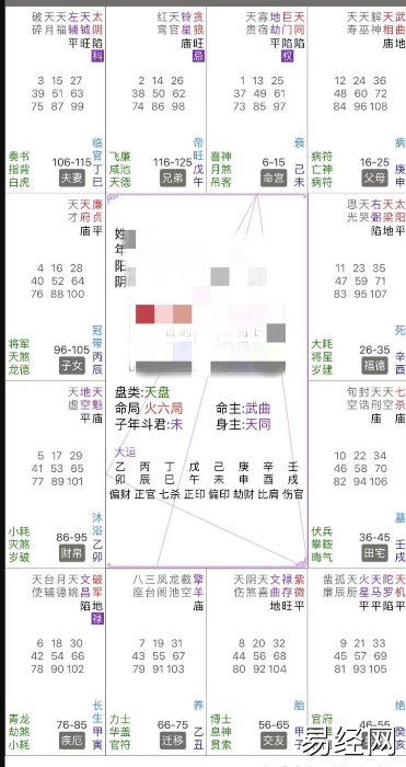 紫薇斗数命盘分析 