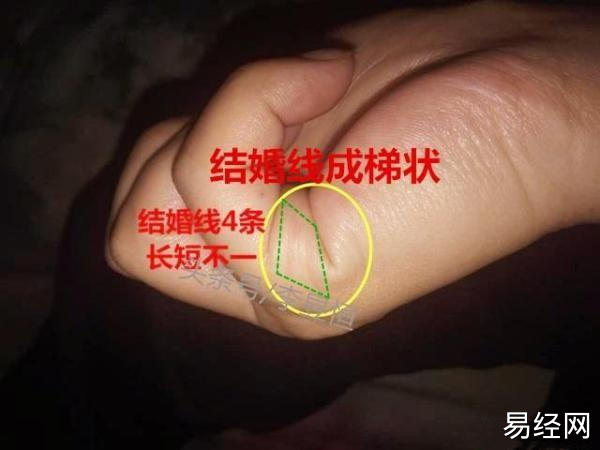 婚姻线末端有大分叉、下垂又穿过感情线的手相