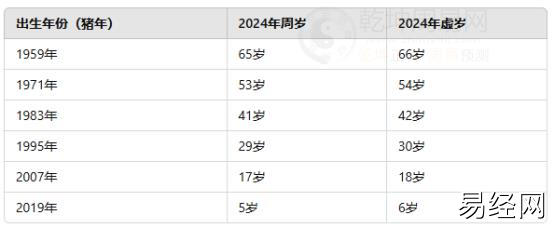 猪年是哪几年？2024属猪的多少岁了？