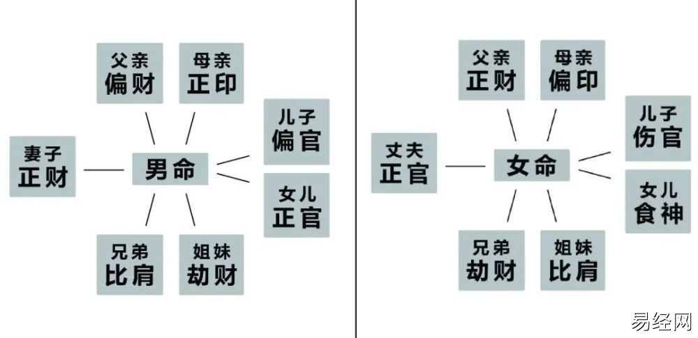 风水堂：八字十神中的代表了什么？