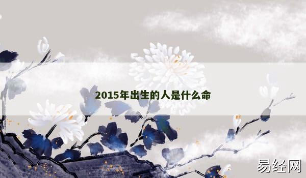 2015年出生的人是什么命