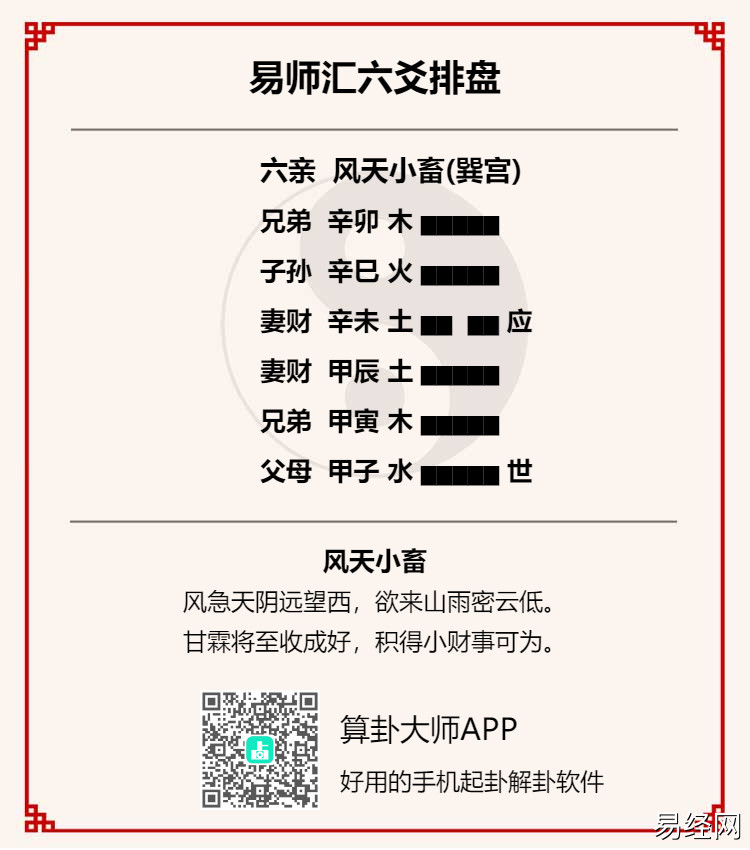 风天小畜卦测男女感情复合好不好?小畜卦详解婚姻感情复合插图 风天小畜卦测男女感情复合好不好?小畜卦详解婚姻感情复合插图