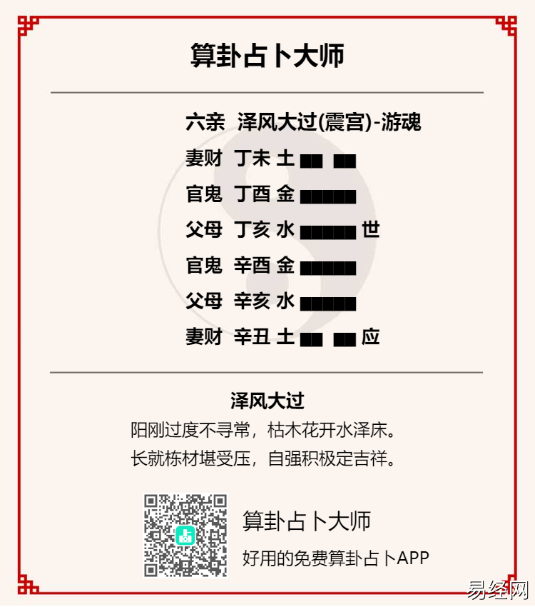 泽风大过卦测男女感情是好是坏?易经大过卦测男女关系详解插图 泽风大过卦测男女感情是好是坏?易经大过卦测男女关系详解插图