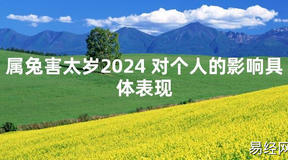 【化解太岁】属兔害太岁2024 对个人的影响具体表现，最新