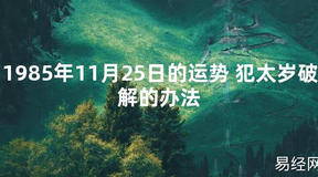 【化解太岁】1985年11月25日的运势 犯太岁破解的办法，最新