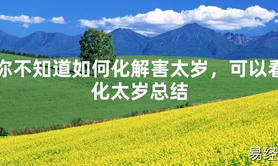 【2024太岁知识】你不知道如何化解害太岁，可以看化太岁总结,最新太岁