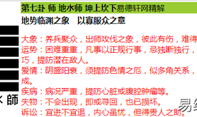 易经网推荐易经六十四卦抽签占卜爻辞及精解第七卦《地水师》卦占卜解析,抽签占卜